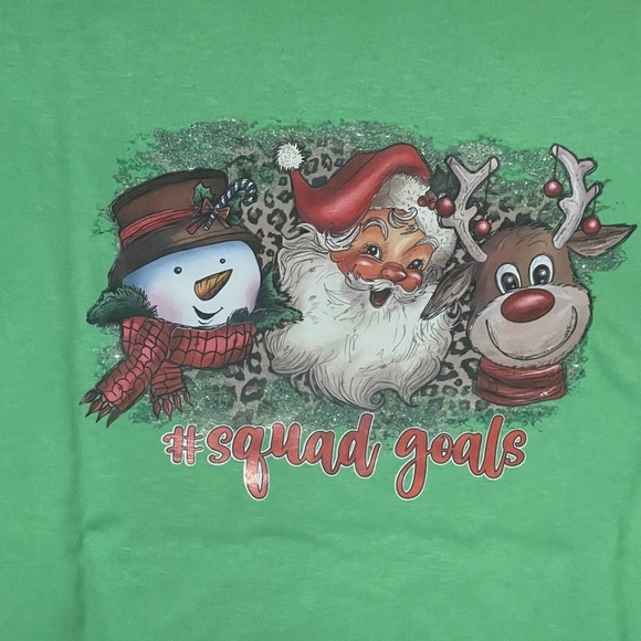 NWOT LIGHT GREEN CHRISTMAS SQUAD SHIRT - Picture 1 of 2